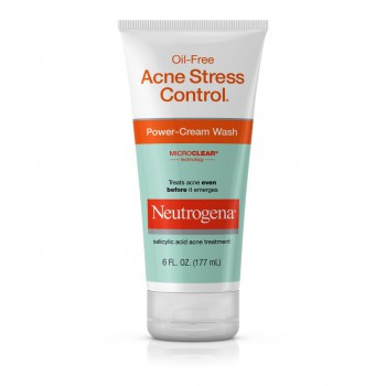 Очищающий крем - гель для лица Neutrogena Oil-Free Acne Stress Control Power-Cream Wash, 177 мл